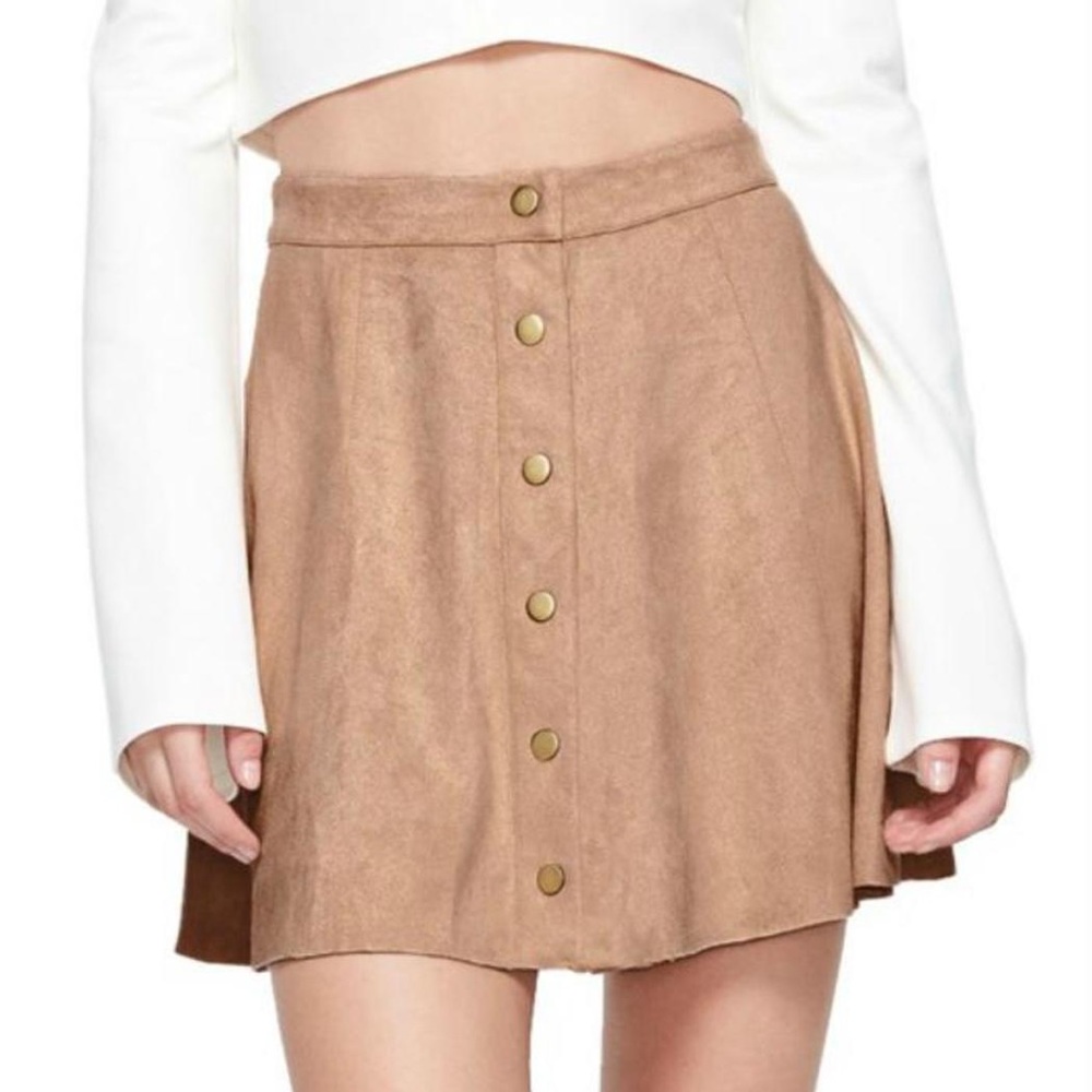 SOPRANO “Lady in Suede” button down skirt SZ MED